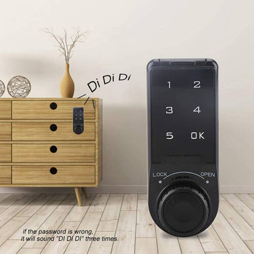 2X Combination Lock, Door Access Digital Electronic Security Cabinet Coded Locker Contact Keypad Password Key Access -A 1