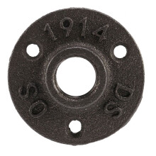 5pcs 1/2 Inch Black Cast Iron Pipe Fittings Floor Flange BSP Threaded
