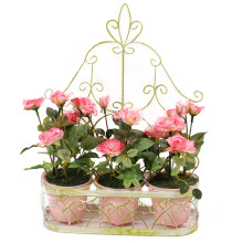 Wandbehang mit Blumen in Rot, Gelb oder Rosa