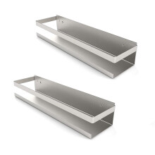 2X Shower Shelf No Drilling Self-Adhesive Shower Basket Stainless Steel Shower Shelf Bathroom Shelf Brushed 30 cm