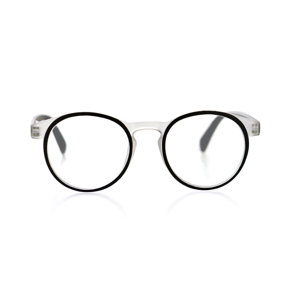 Reading Glasses Round Frame 2.25x Magnification Unisex Spring Hinge ScratchResistant Lenses