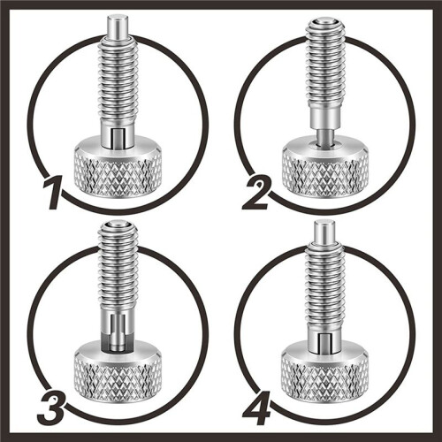 4X Hand Retractable Spring Plunger with Knurled Handle Lock-Out M6 Type Release Pins for Rolling Toolbox A 2