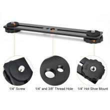2pcs 8 Inch Dual Flash Camera Mount Tripod Bracket with 1/4 Screw for 3D Stereoscopic Photography DSLR Camera