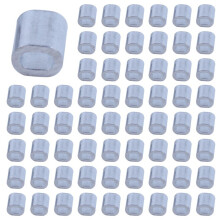 1000 Pcs 1mm Steel Wire Rope Aluminum Ferrules Sleeves Silver Tone