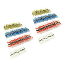 100pcs Solder Seal Wire Connector Sopoby Solder Seal Heat Shrink Butt Connectors Copper(46Red 24Blue 20White 10Yellow)