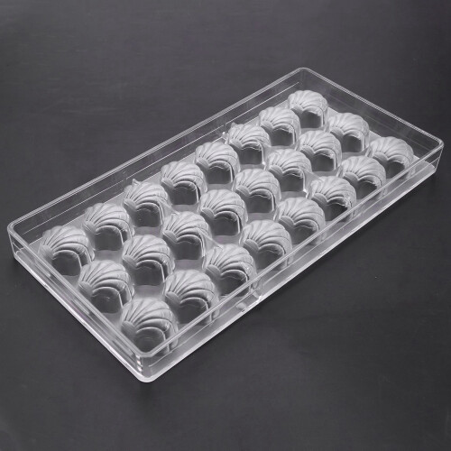2X Shell Shape Hard Chocolate Mold 3D Sea Shell Polycarbonate Clear Ice Jelly Candy Mould 2