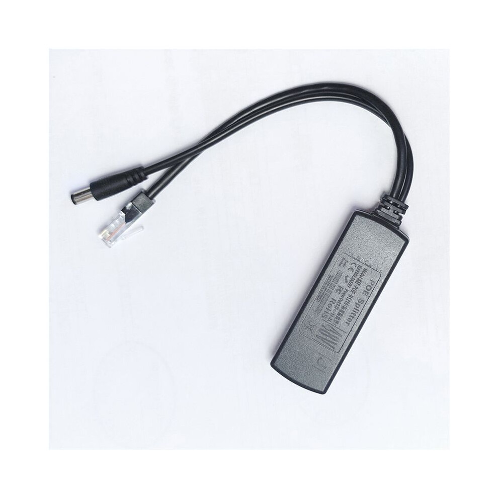 2X Gigabit Poe Splitter 10/100Mbps Poe Splitter Output 12V Power Over Ethernet Ieee 802.3Af Black 6032687750842