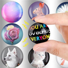 Fridge Magnets for DIY Crafts Sets Round Magnetic Discs with Clear Dome Cabochons Glass Magnets Discs (96 Sets)
