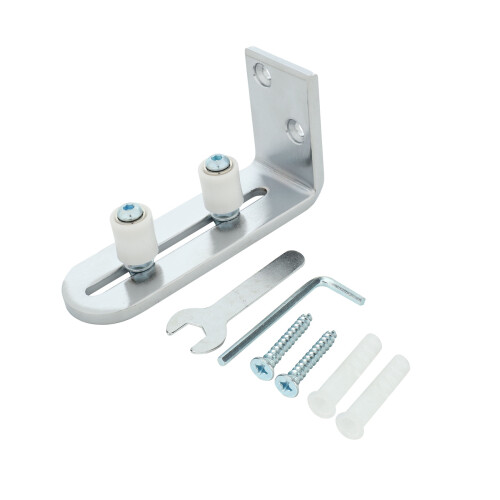 2X Floor Guide for Bottom Of Sliding Barn Doors Adjustable Wall Mount Stay Roller Guide  Bearings 2