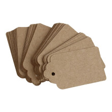 Pack 1000 Rustic 40mmx70mm Scalloped Paper Card,Blank Brown Tag,Gift Tag,Luggage Tag,Price Label - Small (1000)