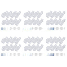 48Pc Curtain Clear P Clips Hook,Roller Blind Clips Child Safety Chain Cord P Clip Hooks for Vertical Roman Roller Blinds