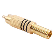 20Pcs Gold Tone Male RCA Plug Audio Connector Metal Spring Adapter