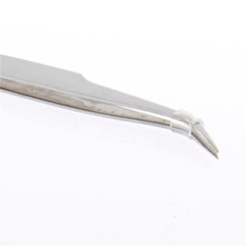 2X Anti-Static Tweezer Maintenance Tool Curved Pointed Stainless Steel 1