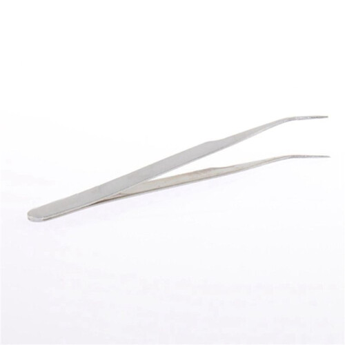 2X Anti-Static Tweezer Maintenance Tool Curved Pointed Stainless Steel 2