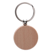 20Pcs Blank Round Wooden Key Chain Diy Wood Keychains Key Tags Can Engrave Diy Gifts 40X40mm
