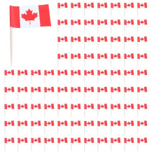 500pzs  Palillo de Dientes de Madera con Bandera para Decorar Pasteles de Frutas de Fiesta - Canada