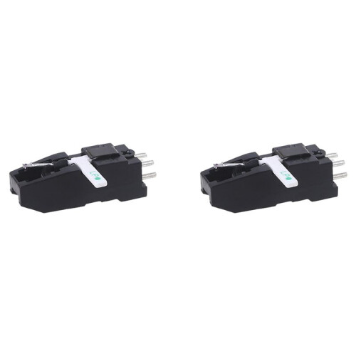 2X Phonograph Turntable Dual Moving Cartridge Stylus Vinyl Needle Replace for LP 78 Vinyl Needle Double Ruby