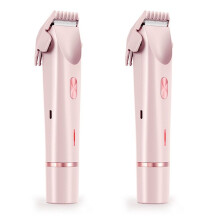2X Bikini Trimmer for Women Electric Shaver 2-in-1 Body and Facial Hair Removal Double for Pubic Face Underarm Legs