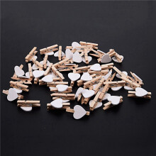 500X Small  Wooden Clothes Pegs / Decorative Pegs with Hearts , White