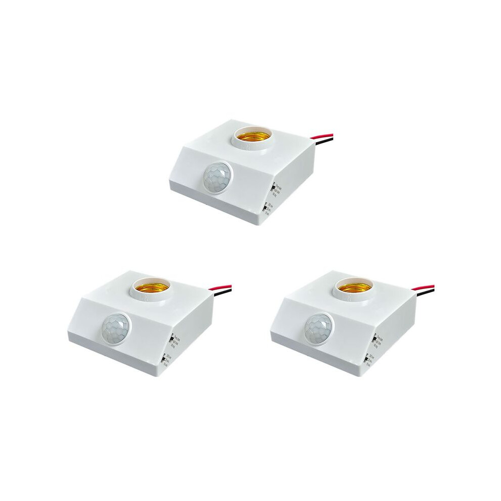 3X E27 Led Bulb Holder Pir Human Body Infrared Sensor Lamp Holder 220V With Regulate Motion Detector Lamp Base 4712358120113