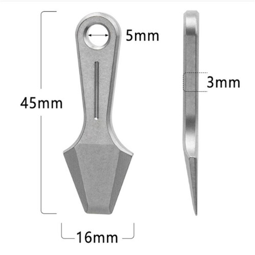 2X Titanium EDC Pry Bar  Titanium Alloy  Keychain Pendant EDC Tool Camping Accessory 2