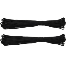2X Paracord 550 Parachute Rope 7 Core Strand for Climbing Camping Buckle Rope Black 50FT
