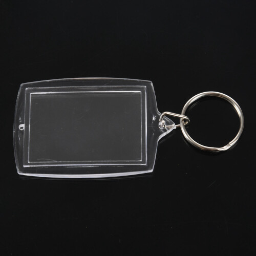 50Pcs Transparent Blank Insert Photo Picture Frame Key Ring Split Keychain