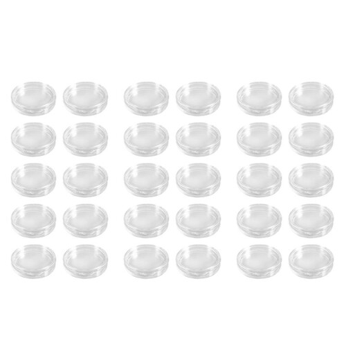 30 Pcs Transparent Small Plastic Coin Box 18mm