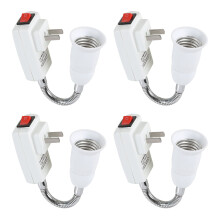 4X E27-Sockel-Adapter mit Ein / Aus-Schalter Auf US-Stecker, Flexible Erweiterung Lampenfassung Konverter