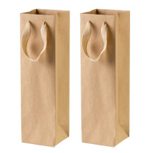 Paquet de 24 Brun Solide Sacs en Papier avec Corde Solide-4 Pouces x 4 Pouces x 13,8 Pouces-Parfait pour Vin, Cadeaux, Ventes Au Détail,