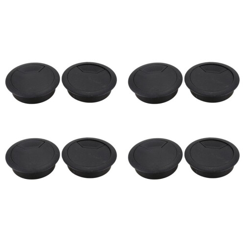 8 Pcs 50mm Diameter Desk Wire Cable Passacavi Passacavo Nero 1