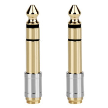 2Pcs 6.35mm to 3.5mm Converters 1/4 Inch Male 1/8 Inch Female 6.35 to 3.5 Jack Headphone Audio Adapter Connector Plug