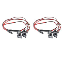 2X 4 LED Lights Square Round Headlights for 1/24 RC Crawler Car Axial SCX24 90081 AXI00002 Upgrade Parts,Square