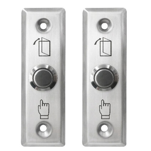 2X Stainless Steel Exit Button  for Lock Door Access Control System Door Push Exit Door Release Button Alloy