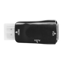 3X -compatible to VGA Converter Gold-Plated with Connector 3.5mm Audio Cable for PC,Laptop,DVD,Desktop,TV Box - Black