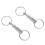 4 Pieces Removable Double Keychains Iron Nickel Double Detachable Keychain Double Keychain Rotating Ring Keychain 3