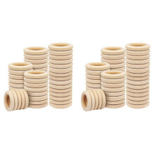 200 Piezas Anillos de Madera Natural para Manualidades Anillos de Encaje de 55 mm Anillos de Madera Maciza para Manualidades DIY Conectores