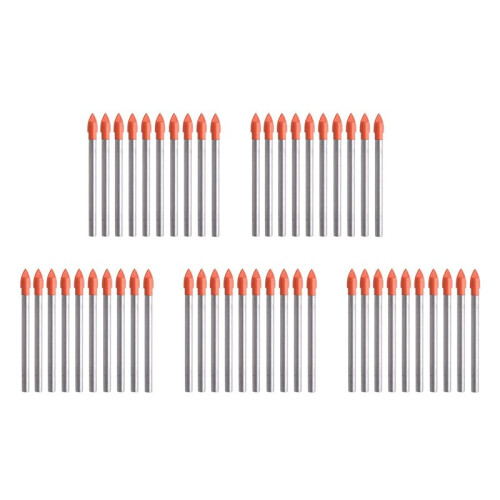 50 Pieces 6MM Glass and Tile Drill Bits Set Carbide Drilling Tool