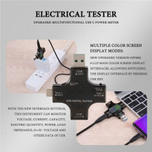 2X 2 in 1 Type C USB Tester Color Screen LCD Digital Multimeter, USB C Voltage Current Ampere Voltmeter Detector