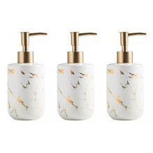 3X 300ML Keramik Emulsionsflaschen Kreative Latexflaschen FlüSsigseifenspender Badezimmer Set Home Decoration-Weiß Matte