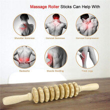 24 Rollen Holzmassagegerät Gebogene ÜBungsrollenstäbe Ganzkörper-Holztherapie-Massagewerkzeuge Muskelschmerzlinderung