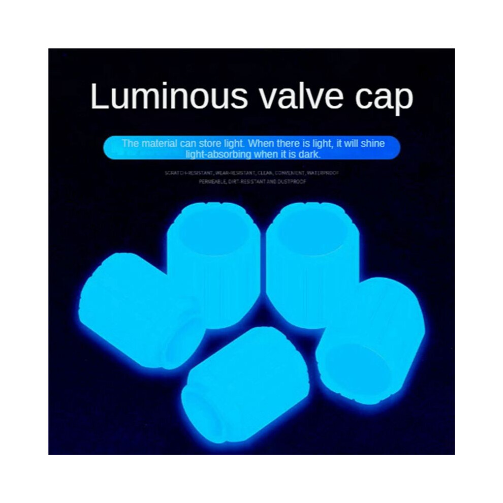 20Pcs Glow Valve Cap Fluorescent Glow Automobile Motorcycle Bicycle Wheel Tire Hub Luminous Cap Decoration Light 4712538929536