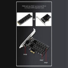 2X M.2 NGFF B-Key Change 5 Port Expansion Card 6Gbps Expansion Card JMB585 Chipset