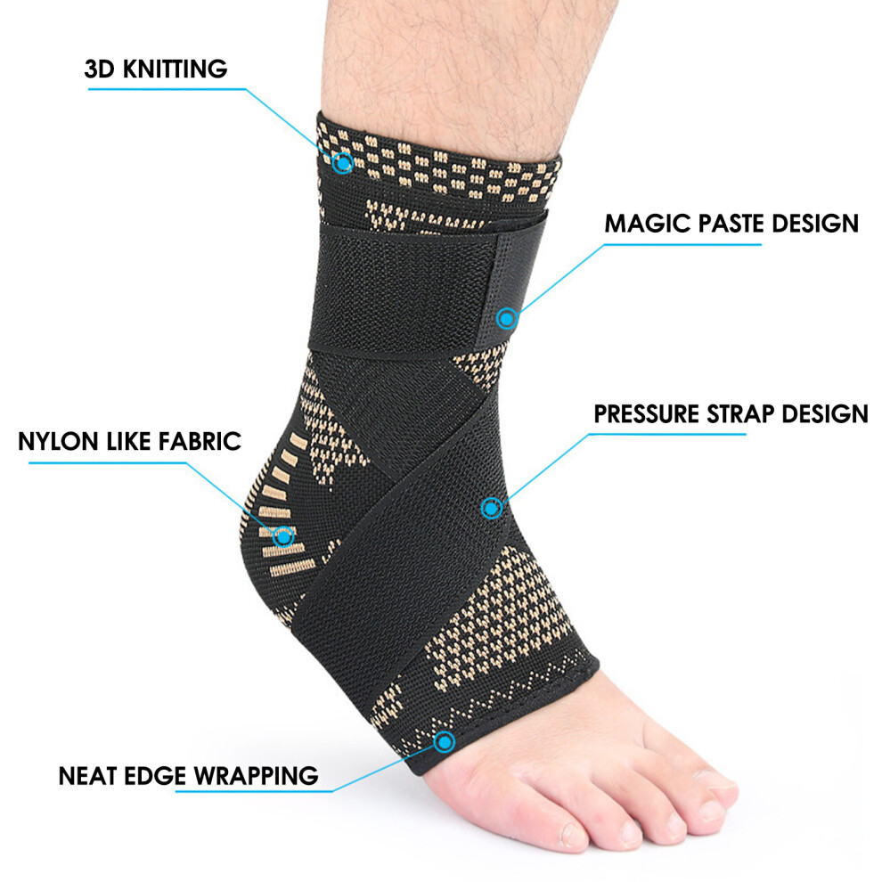 Dcph-Clothing (Coppery, M) Durable Ankle Wrap For Tendonitis & Injuries