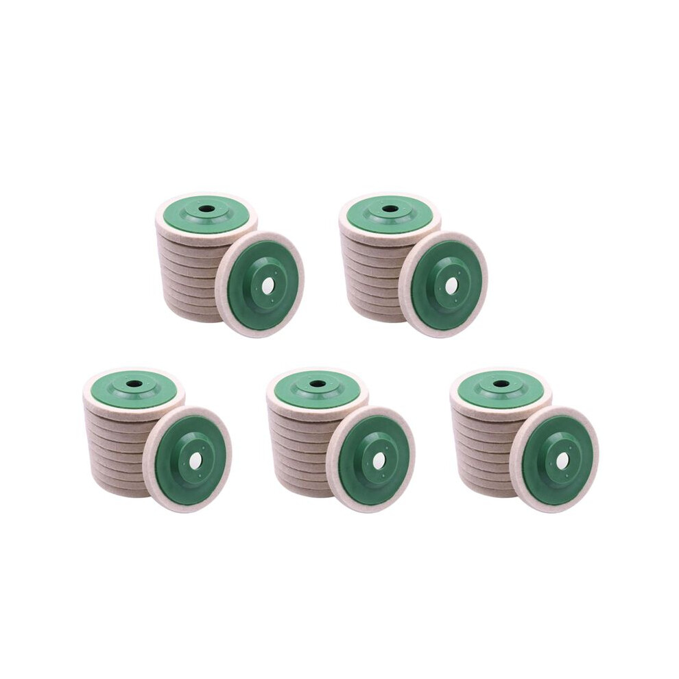 50Pcs 100Mm 4 Inch Wool Buffing Round Polishing Wheels Pads Polisher Wheels For Copper Iron&Aluminum Metal 6034215294965