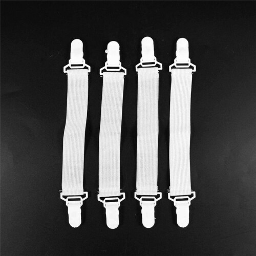 16 Pcs Home White Elastic Mattress Bed Sheet Grippers Clips