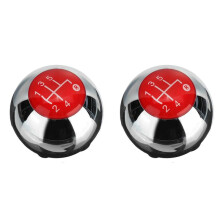 2X 5 Speed Gear Shift Knob Shift Transmission Lever Knob Manual for 500 2012-2018 Chrome+Red 55344048