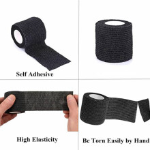 48 Rollen Nichtgewebter Selbstklebender Verband Outdoor-Sportband Fingergelenkverband 5 cm x 4,5 M Schwarz