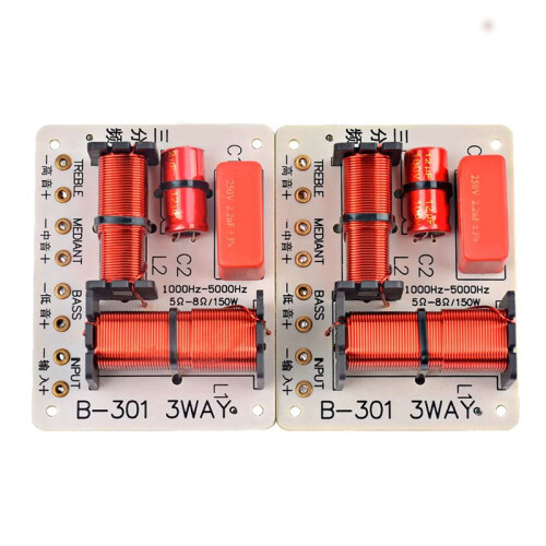 4Pcs 150W 3 Way Audio Speaker Crossover Treble + Midrange + Bass Crossover Speakers Filter Frequency Divider 1000 5000Hz 2
