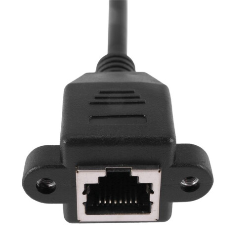 3X RJ45 Female to Male Adapter Network Extension Cable Panel Mount 27cm